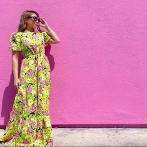 Wayf Floral Maxi Dress - Yellow and Pink